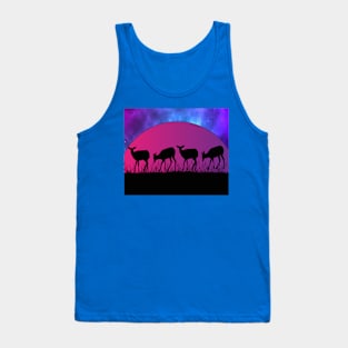 Retro Vintage Sunset Africa At Night Tank Top